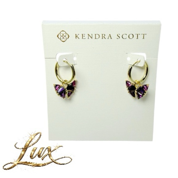 Kendra Scott Blair Butterfly Huggie Earrings in Purple Mix - Picture 6 of 6